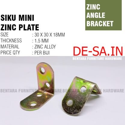 100MM SIKU L BESI ZINC SUDUT MINI 100 /80/60/50/40/30/20MM - Gambar 3