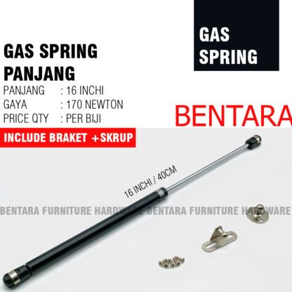 GAS SPRING  16 INCHI X 170N  BUKAAN PINTU ATAS HIDROLIK PEGAS KITCHEN JENDELA DAPUR