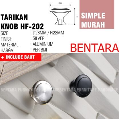 HF-202 TARIKAN KNOB LACI BULAT ALUMINIUM UNTUK MEJA LEMARI DAPUR - MURAH DAN EKONOMIS - Gambar 2