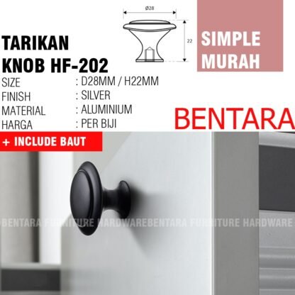 HF-202 TARIKAN KNOB LACI BULAT ALUMINIUM UNTUK MEJA LEMARI DAPUR - MURAH DAN EKONOMIS - Gambar 3