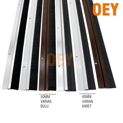 ALUMINIUM DOOR BOTTOM SEAL 100 CM BRUSH RUBBER - DOOR SEAL DOORSEAL PENUTUP CELAH BAWAH PINTU WHITE PUTIH BROWN COKLAT BLACK HITAM SILVER ANODIZE - Gambar 2