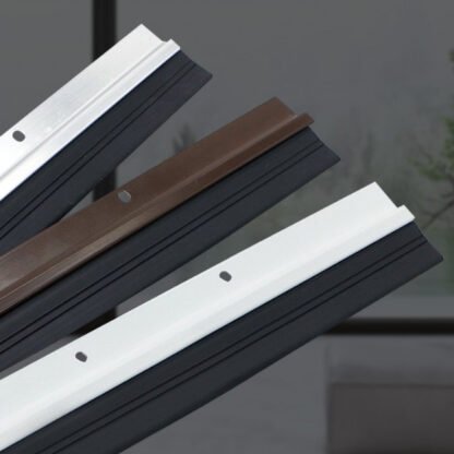 ALUMINIUM DOOR BOTTOM SEAL 100 CM BRUSH RUBBER - DOOR SEAL DOORSEAL PENUTUP CELAH BAWAH PINTU WHITE PUTIH BROWN COKLAT BLACK HITAM SILVER ANODIZE - Gambar 3