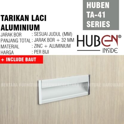 HUBEN TA-41 TARIKAN LACI TANAM ALUMINIUM 64 96 128 160 ANODIZE GOLD BLACK PINTU LEMARI KABINET DAPUR