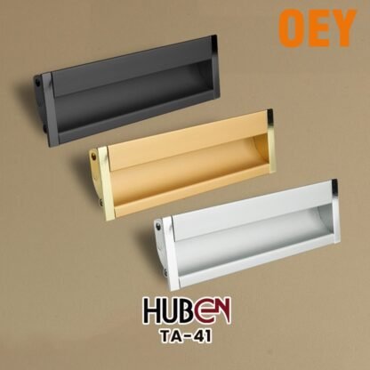 HUBEN TA-41 TARIKAN LACI TANAM ALUMINIUM 64 96 128 160 ANODIZE GOLD BLACK PINTU LEMARI KABINET DAPUR - Gambar 2