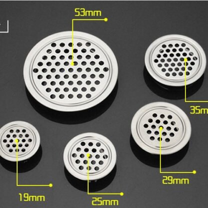 LUBANG HAWA STAINLESS 19MM 25MM 35MM 53MM SILVER BLACK HITAM   - Ventilasi Udara Bulat Bundar Small Medium Large Kecil Sedang Besar