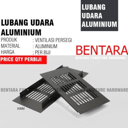 LUA-80 /150MM LUBANG UDARA ALUMINIUM 8 x 15 Cm FURNITURE HAWA  80 x 150 MM - SILVER BLACK GOLD Ventilasi Persegi - Gambar 4