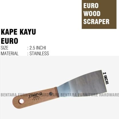 KGK-20 SCRAPER KAPE GAGANG KAYU 2 INCHI PLAT BAJA TAHAN KARAT STAINLESS