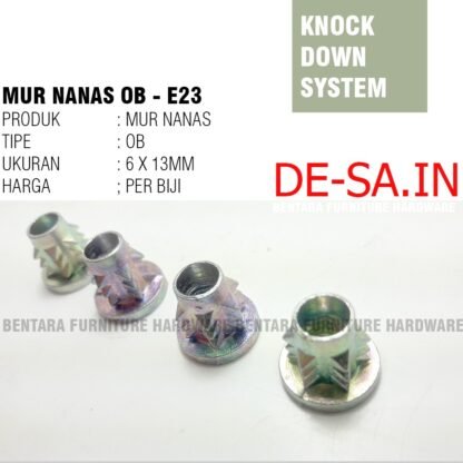 Mur Nanas 6 X 13MM Tipe OB - Mur Furniture Knockdown Mur Tanam - Gambar 2