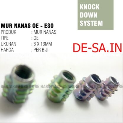 Mur Nanas 6 X 13MM Tipe OE - Mur Furniture Knockdown Mur Tanam