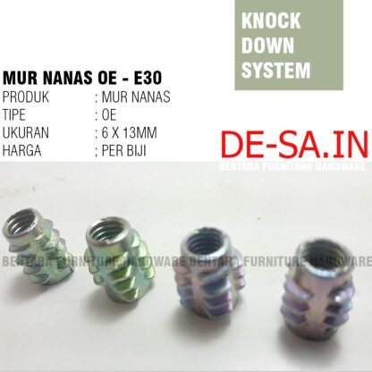 Mur Nanas 6 X 13MM Tipe OE - Mur Furniture Knockdown Mur Tanam - Gambar 2