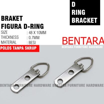 48MM BRAKET PLAT GANTUNG CINCIN 2 LUBANG D-RING - 2 HOLE - FOTO PHOTO FIGURA DINDING FRAME PIGURA