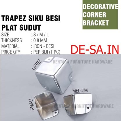 50MM PS-M PLAT SIKU MEJA Besi Pelindung Sudut Meja Peti Kotak Box -Table Corner Protector Bracket Braket