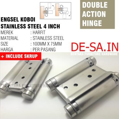 4 INCHI HARFIT ENGSEL KOBOI GQ Good Quality Stainless Steel Double Action Spring Hinges - 4 Inchi Koboy Cowboy