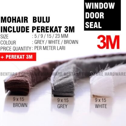 Window Door Seal Strip (INCLUDE PEREKAT 3M DOUBLE TAPE) Moher Mohair Bulu Peredam Pintu Jendela