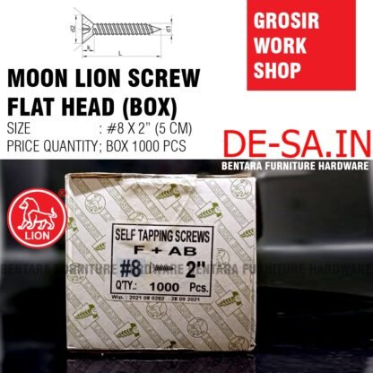 (GROSIR) #8 x 50 MM GS-ML MOON LION BOX 1000 PCS Skrup Tapping Screw (Sekrup Lion #8 X 2") WORKSHOP