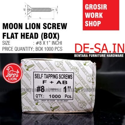 (GROSIR) #8 x 25 MM GS-ML MOON LION BOX 1000 PCS Skrup Tapping Screw (Sekrup Lion #8 X 1") (WORKSHOP