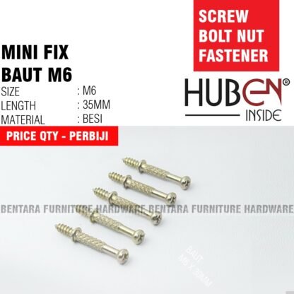 HUBEN KSF-6536-11 BAUT M6 X 35 MM UNTUK MINIFIX KNOCKDOWN - Gambar 2