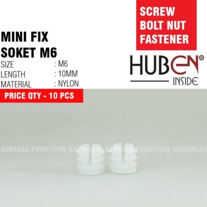 10 X HUBEN NS-10B NYLON SOCKET - SOKET NYLON MINIFIX