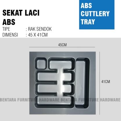 SEKAT LACI MEDIUM 41 X 45CM RAK SENDOK GARPU ABS ABU GREY