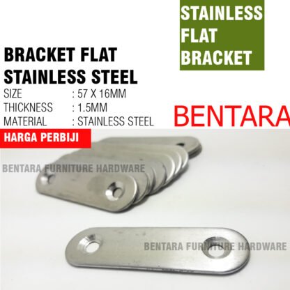 6 CM PLAT STAINLESS OVAL 57x16 MM - Rata Lurus Bracket Flat Reparasi Joint Fixing Repair  STEEL