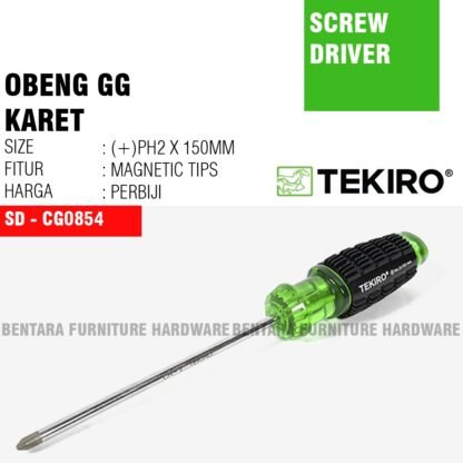 TEKIRO OBENG GAGANG KARET HIJAU (+) 2 X 150 /SD-CG0854 / TOOLS - ALAT PERKAKAS