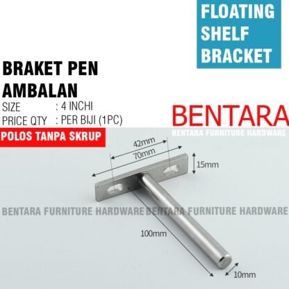 5 INCHI PEN AMBALAN MELAYANG TIPE A - BRAKET TEMBOK BRACKET FLOATING SHELF WALL - Gambar 3