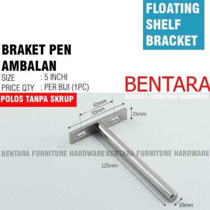 5 INCHI PEN AMBALAN MELAYANG TIPE A - BRAKET TEMBOK BRACKET FLOATING SHELF WALL - Gambar 4