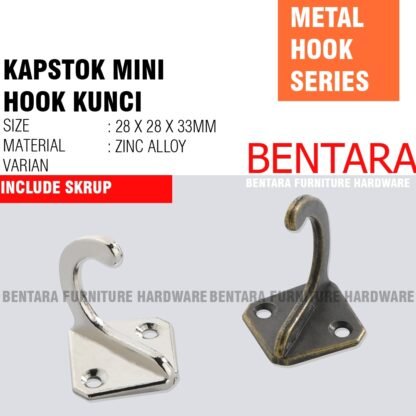 KAB.J27-1 KAPSTOK BESI J-HOOK 27MM SOLID SINGLE 1 KAIT  - HOOK CAPSTOCK CANTOLAN GANTUNGAN KUNCI