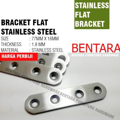 PO-SS 8CM PLAT OVAL STAINLESS LURUS 77 x16 MM - Rata Lurus Bracket Flat Reparasi Joint Fixing Repair STEEL