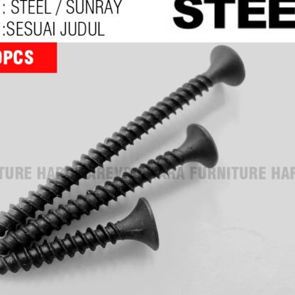 (BOX = 1000PCS) SUNRAY/STEEL #6 X 1" SKRUP SEKRUP GIPSUM 2.5 CM (25MM) GYPSUM DRYWALL SCREW (GROSIR) - Gambar 2