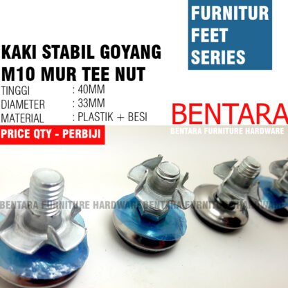 Baut M10 (D.33 MM X 40MM) KAKI STABIL GOYANG - untuk KAKI Sofa & Meja - Furniture Feet Adjuster