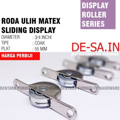 3/4" RODA MATEX ULIH GITSAY KECIL ETALASE GESER - ROLLER DISPLAY SLIDING MAKTEK MATEK LAHER BEARING