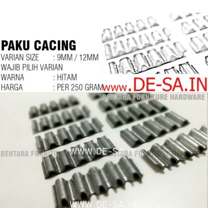 250 GRAM PAKU CACING UKURAN 3/8" - 1/2" - 5/8  (9mm - 12mm - 15mm) - ZINC PLATE CORRUGATED FASTENER - Gambar 2