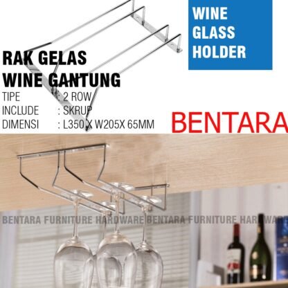 RG-2 RAK GELAS 2 BARIS GANTUNG  - 2 Row Wine Glass Hanger Rack