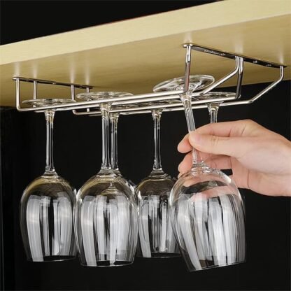 RG-2 RAK GELAS 2 BARIS GANTUNG  - 2 Row Wine Glass Hanger Rack - Gambar 4
