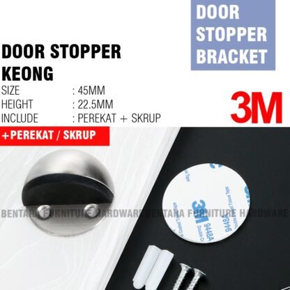 45MM DOOR STOP KEONG SKRUP + PEREKAT 3M  - Penahan Pintu STOPPER