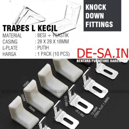 10 x TRAPES-L SIKU BROWN WHITE Coklat Putih - AMBALAN KNOCKDOWN TRAVES TRAFEX FITTING