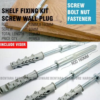 16 CM PEN AMBALAN MELAYANG BAUT 12 X 160MM - Heavy Duty Wall Plug Bolt Shelf Knockdown 12 CM 16 CM - Gambar 3