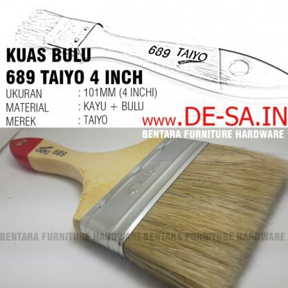 689 Taiyo Kuas Bulu 4 Inchi - Bristle Painting Brush - Gambar 2