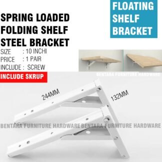 10 Inchi Braket Siku Rak Lipat Ambalan Dinding - 25 CM Siji Folding Shelf Brackets Wall Mount 10"