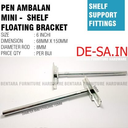 6 Inchi Mini Pen Ambalan Melayang Tembok  - Braket Bracket Floating Shelf Wall