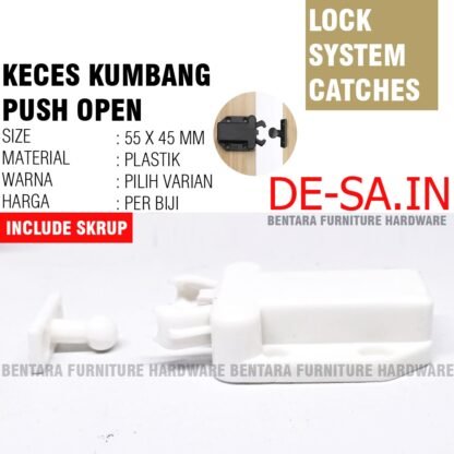 55 MM TIP ON KECES KUMBANG 45 X 55 PUSH OPEN BEETLE MINI LATCH CATCHES  TEKAN TERBUKA - Gambar 2