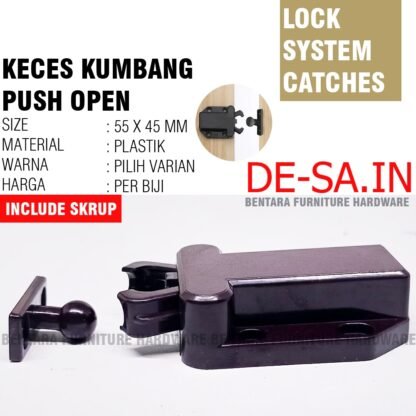 55 MM TIP ON KECES KUMBANG 45 X 55 PUSH OPEN BEETLE MINI LATCH CATCHES  TEKAN TERBUKA - Gambar 3