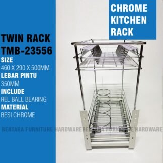 35 CM TWIN TMB 23556 RAK CHROME BOTOL BUMBU DAPUR BAWAH DALAM KABINET UNIT BOTTOM CABINET KITCHEN SET